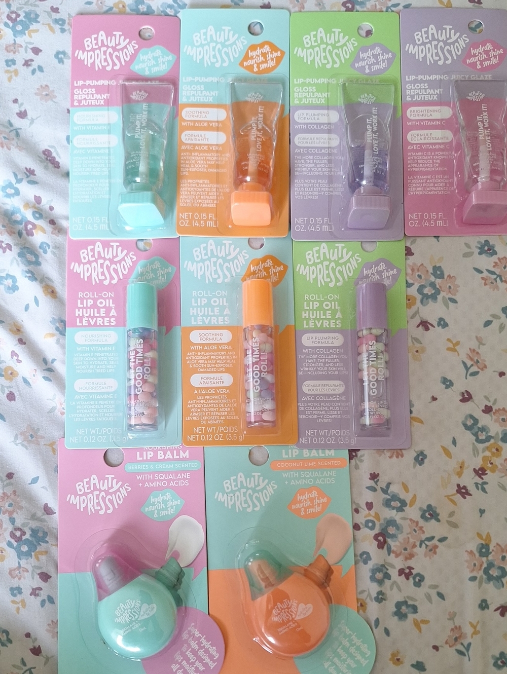 Impressions Beauty Roll-On Lip Oil Trio - Orange, Purple, Pink ,